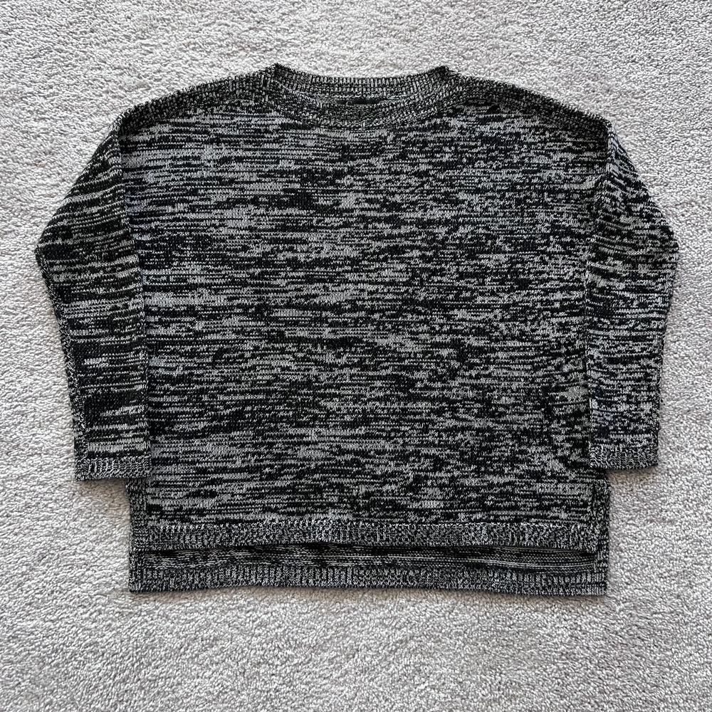 C By Bloomingdale's Cashmere Sweater‎ 2 Ply Womens XS Gray Black Knit Marled